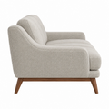 Divano 2 posti 160 x 90 x 85 cm in tessuto beige con gambe in legno stile moderno