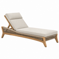 Lettino prendisole da esterno 200 x 70 x 80 cm in legno e corda beige - schienale regolabile