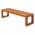 Panca 180 x 40 x 45 cm in legno marrone con seduta a doghe stile moderno
