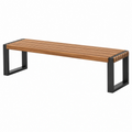 Panca da giardino 180 x 40 x 45 cm in legno marrone e metallo nero - design a doghe