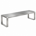 Panca 120 x 40 x 45 cm in acciaio inox argento - design moderno per ingresso