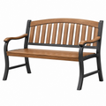 Panchina da giardino 122 x 65 x 90 cm in legno e metallo marrone nero stile classico